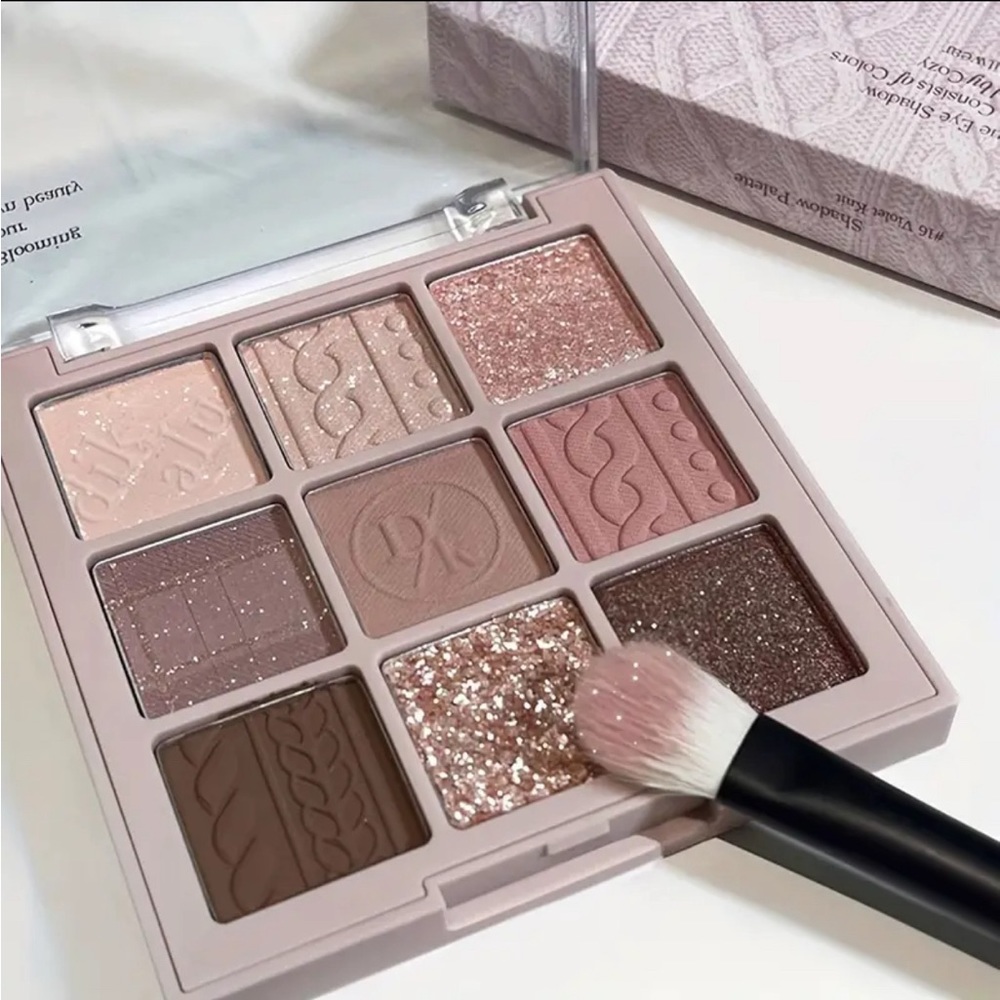 9-color Eyeshadow Palette Matte PearlyVelvet Texture Brown Pink Color NEW